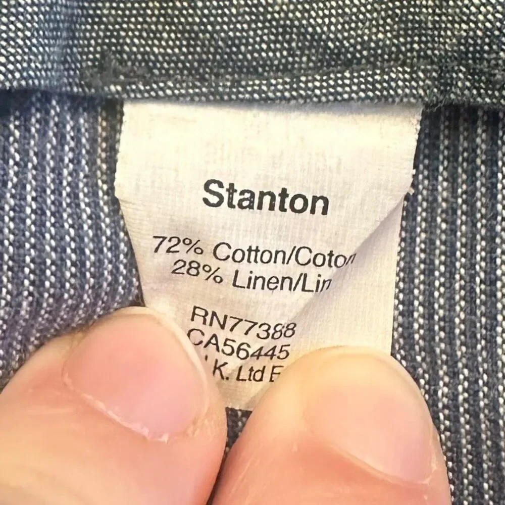 J.Crew Blue Stripe Stanton Baird McNutt Irish Linen 9